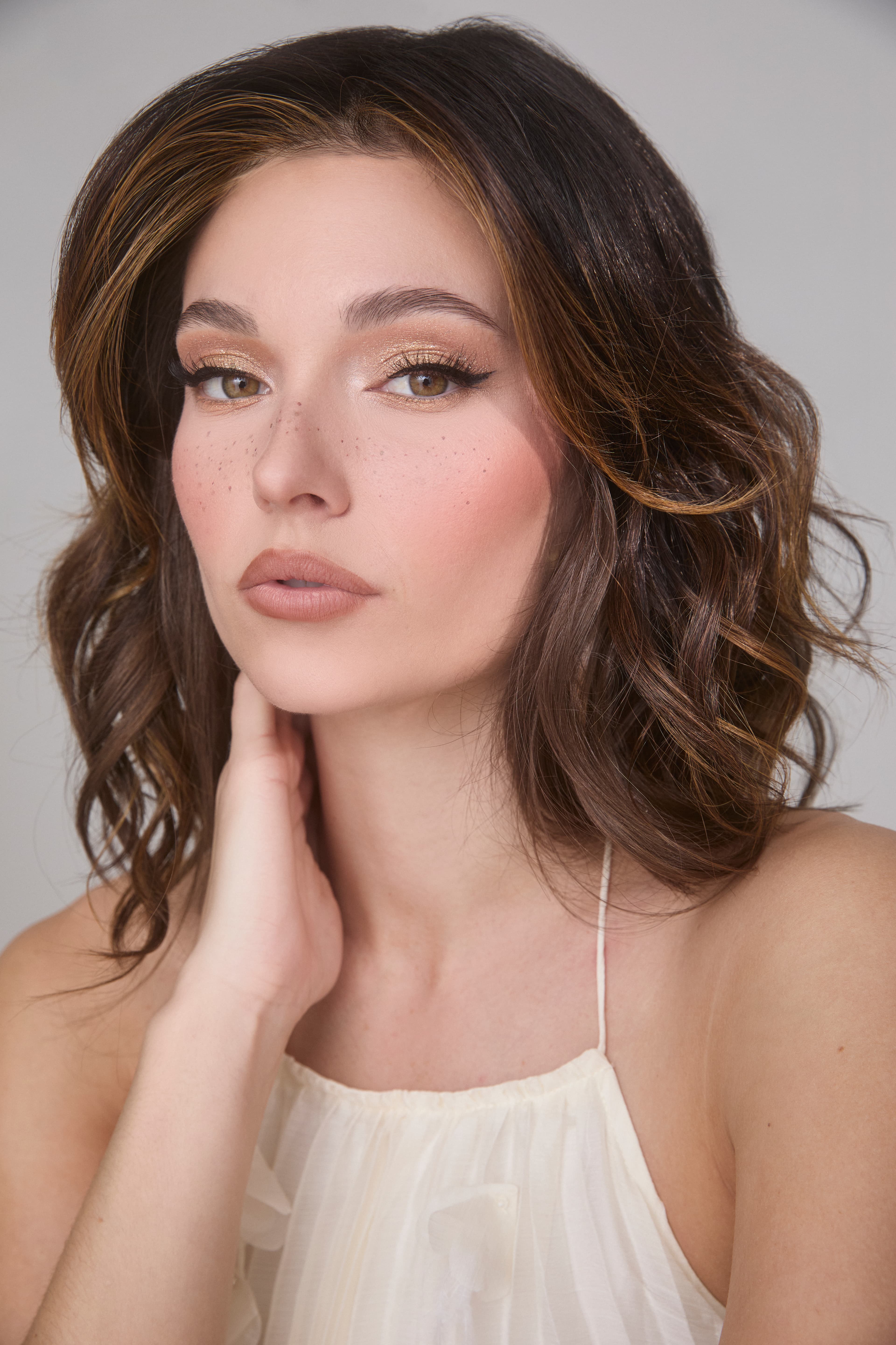 Mono Enhancers & Lookbook in Medium Wavy TP Mono Marble Brown (Rooted)