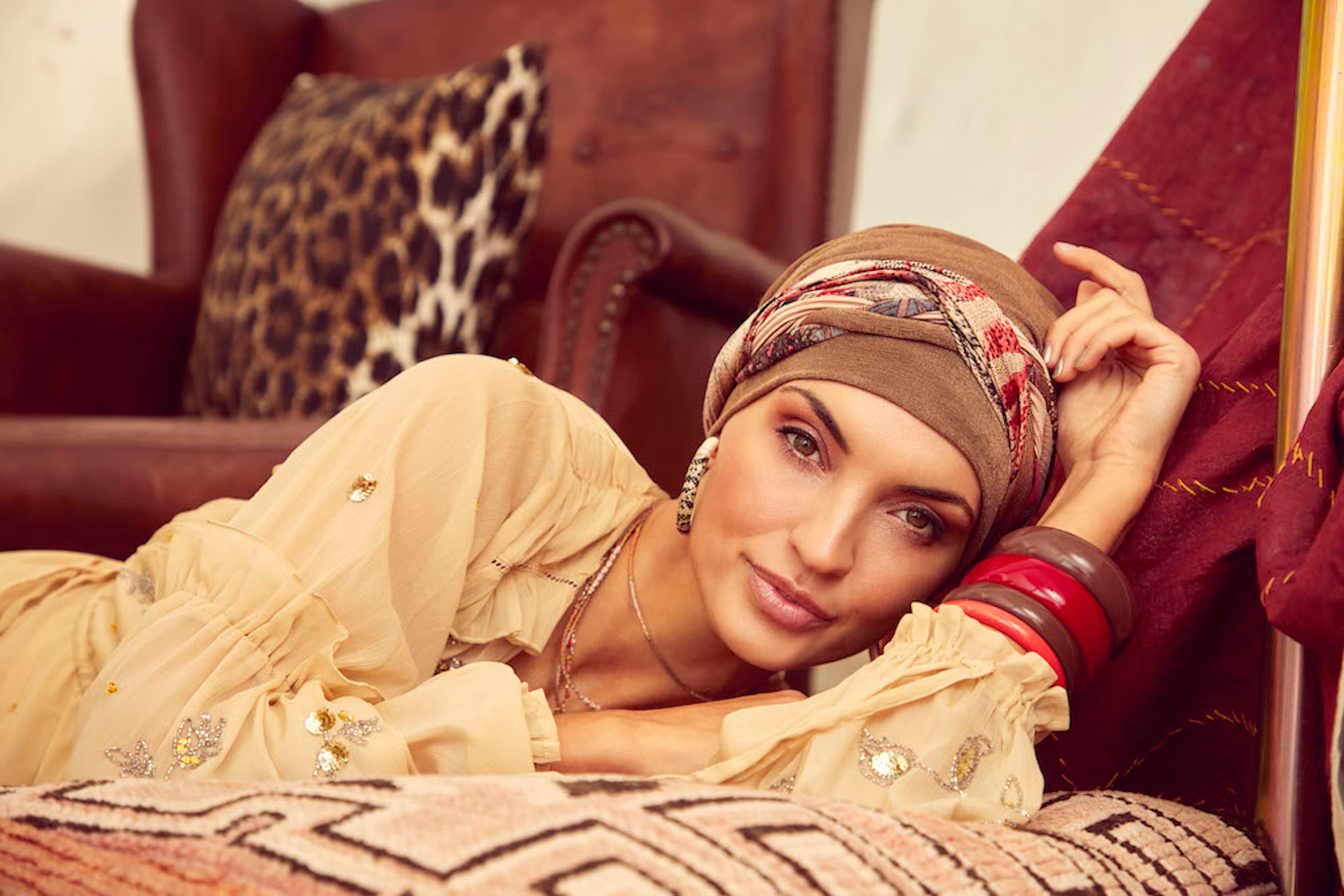 Scarlett Boho Turban - Set 0787 Caramel & Flowerpot Mix