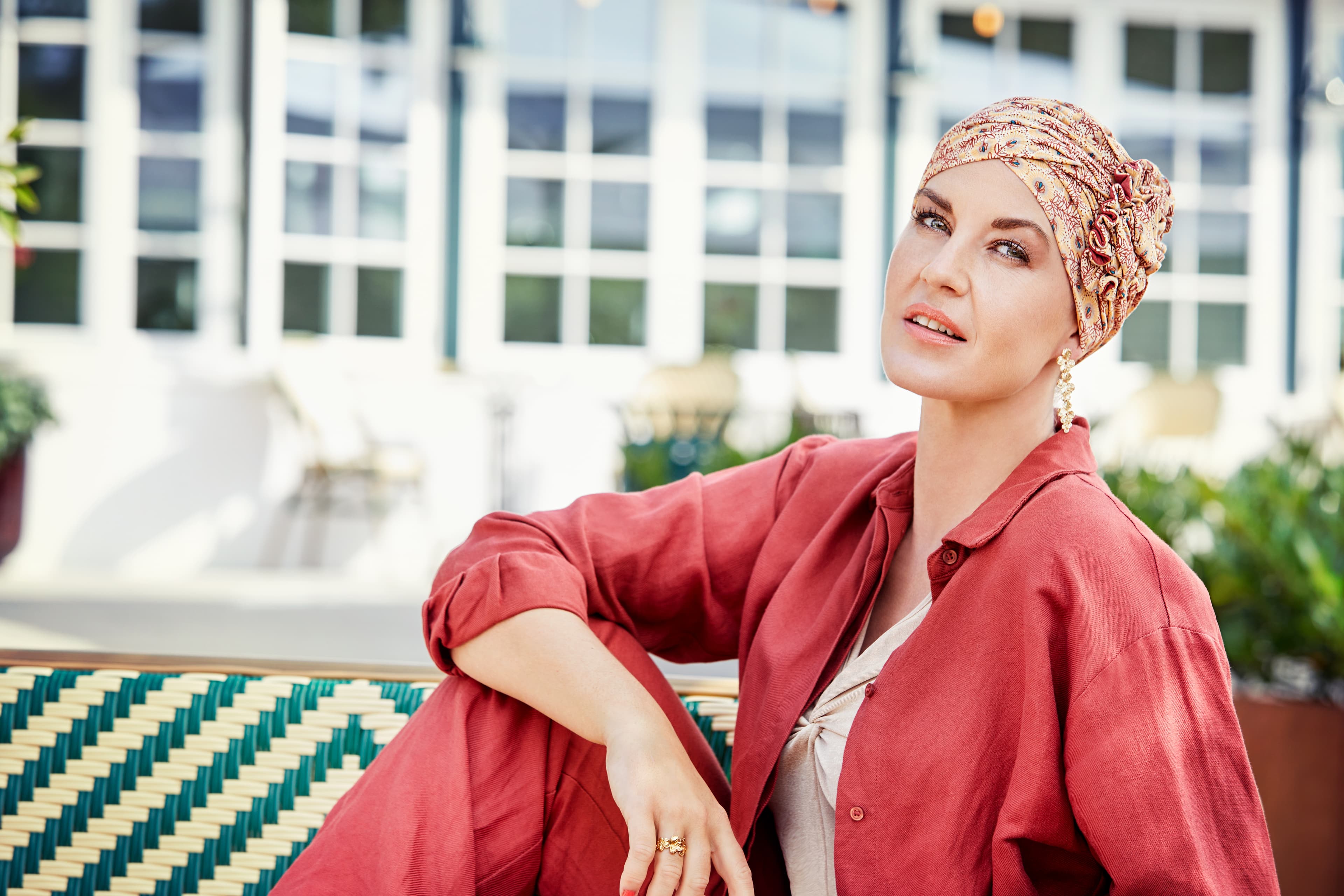 Lotus Turban - Printed 1008 0910 Golden Sunlit
