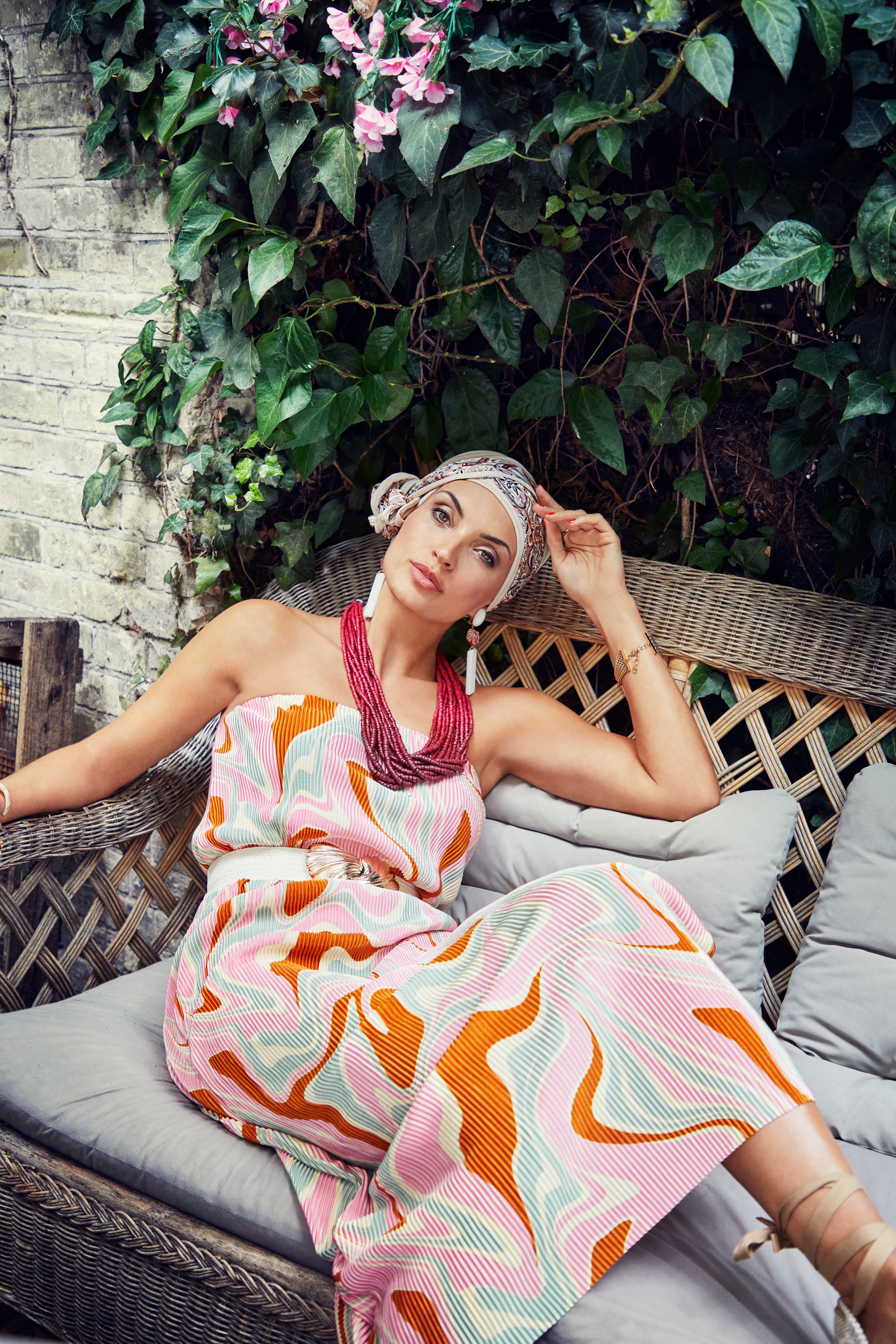 Scarlett Boho Turban - Set 3032 0862 Chalk & Rose Paisley