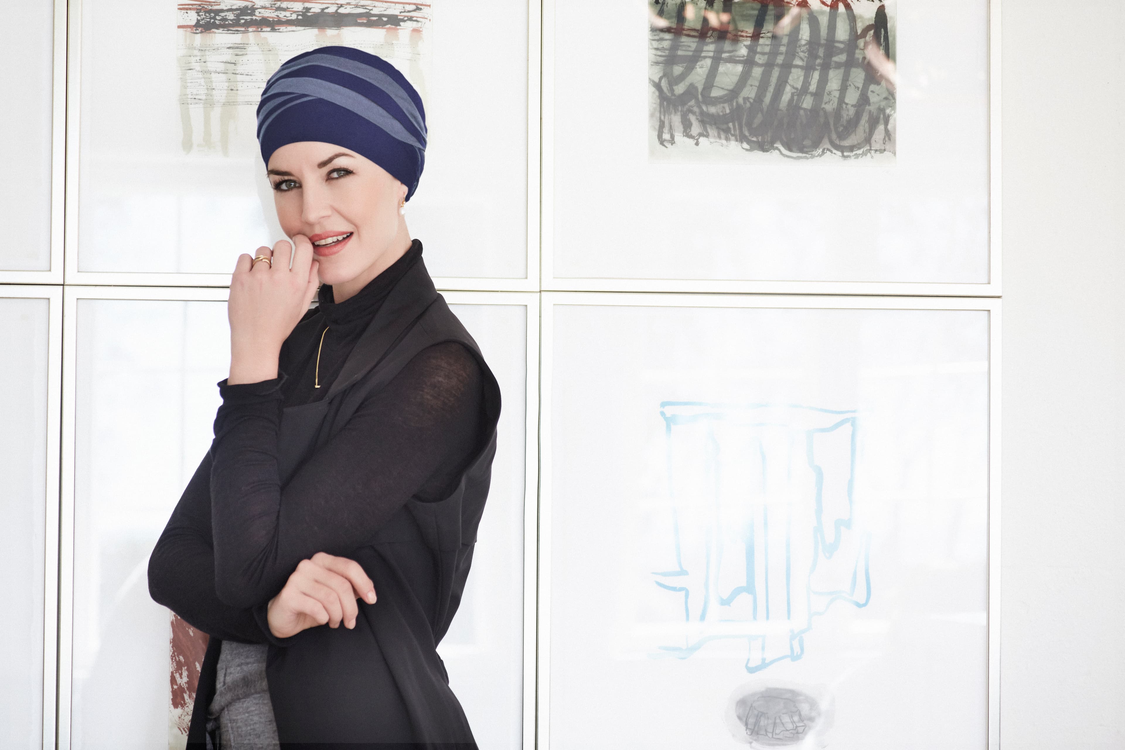 Shakti Turban - Dark Blue Light Lilac