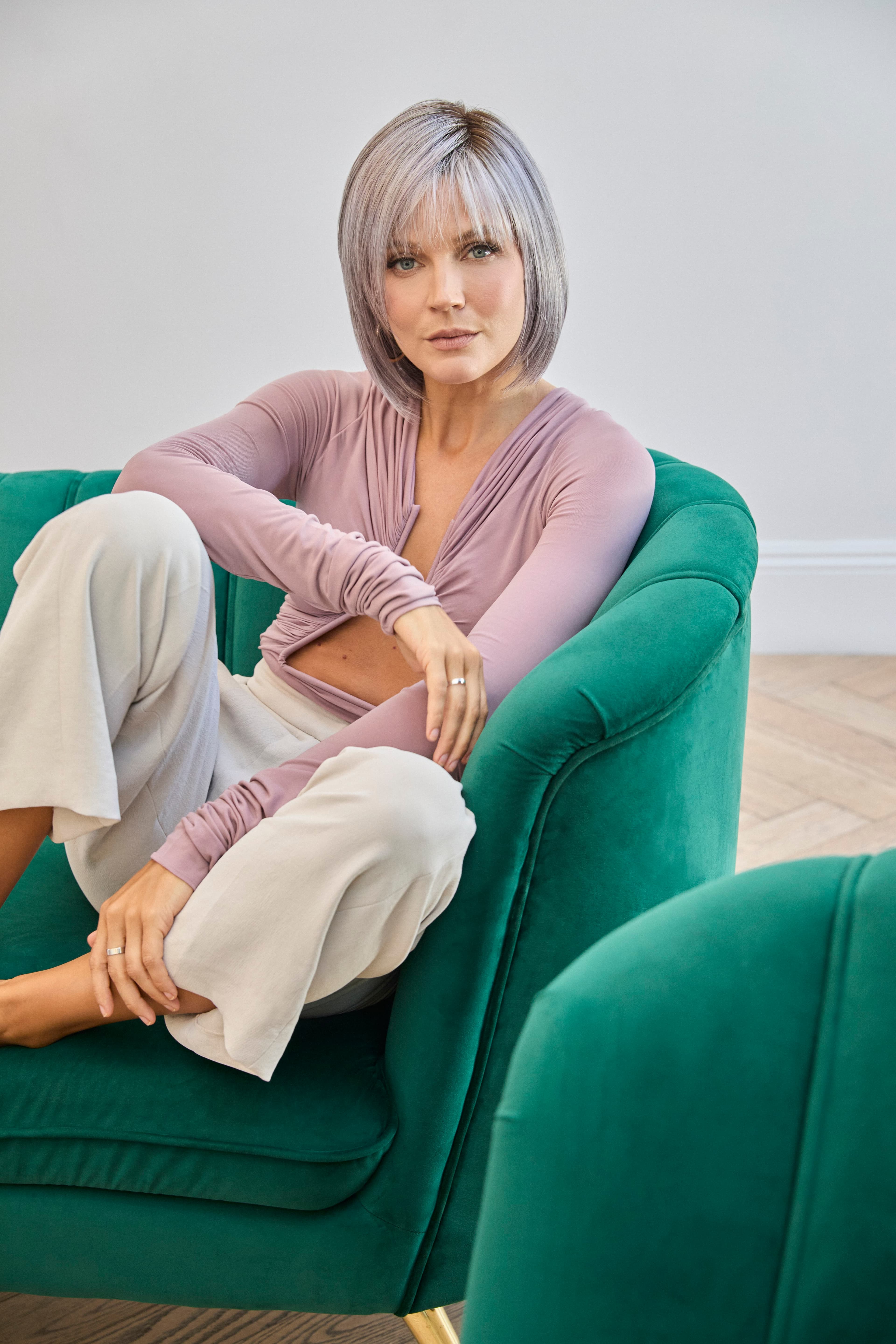 Modern Lilac Silver Pixie - Silver & Gray Wig