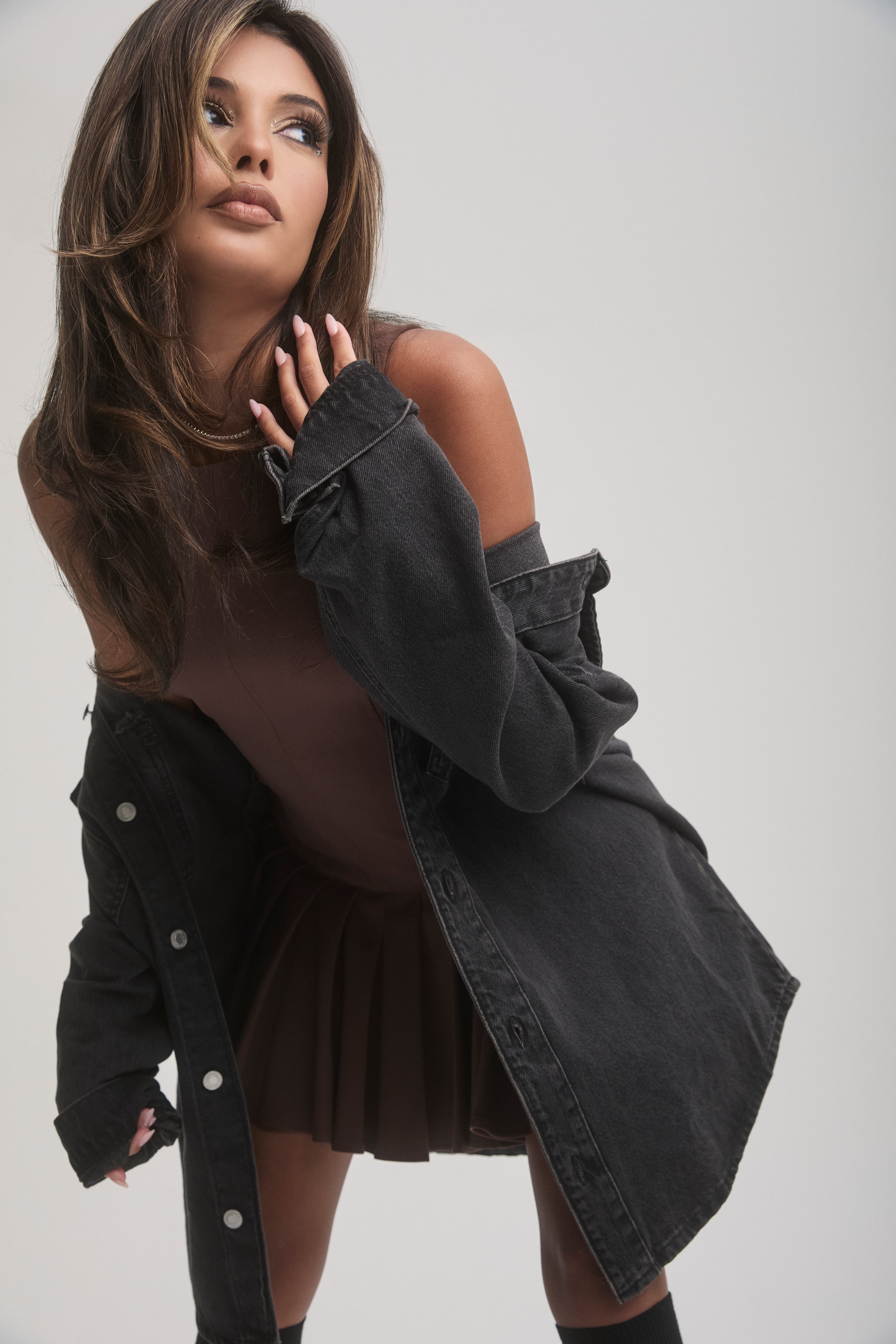 Top Pieces & Editorial in Long TP Marble Brown (Rooted)